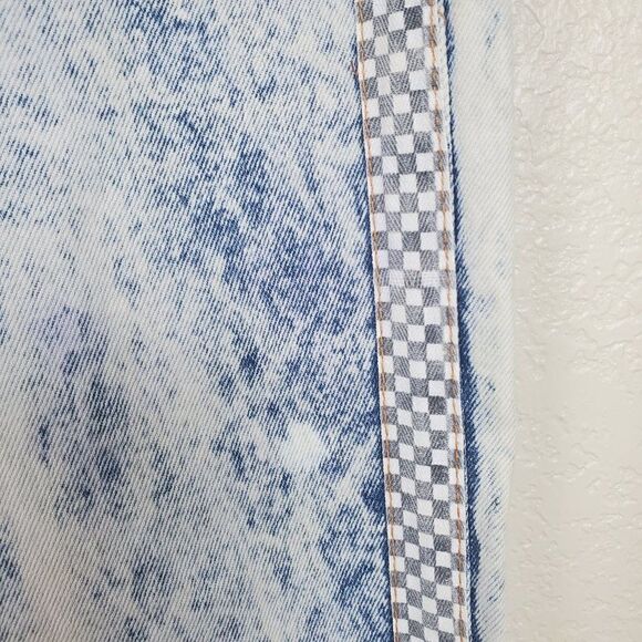 Vintage 90s Zena Acid Washed Bleached Patchwork New Directions Denim Blue Jeans - Picture 6 of 16